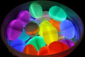 plastic eggs filled with glow sticks