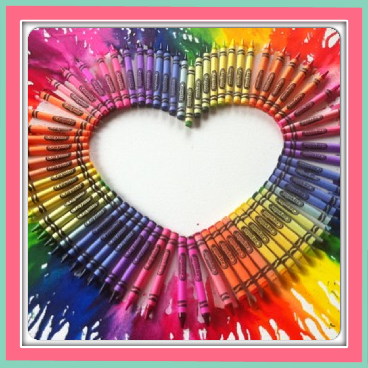 crayon artwork heart shaped