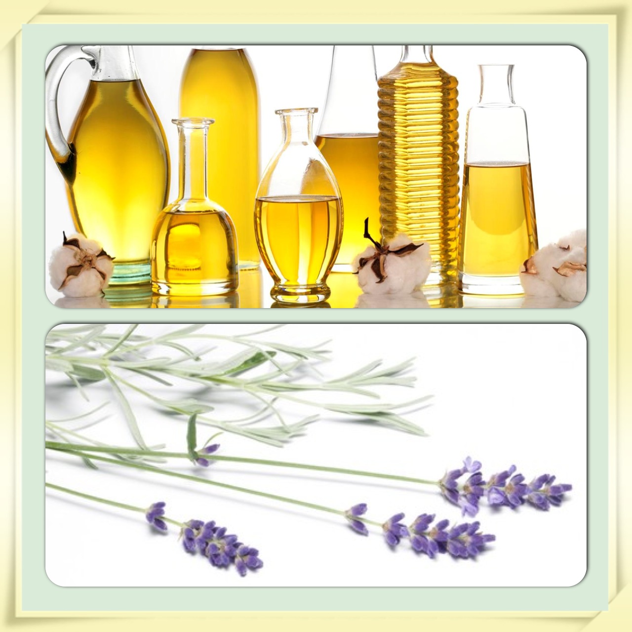 jars of oil and sprigs of lavender