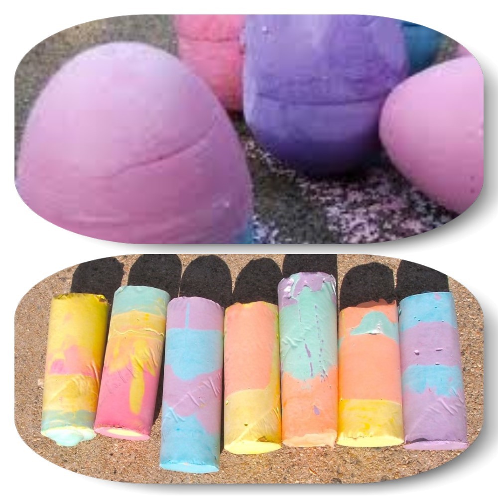 chalk egg and sticks