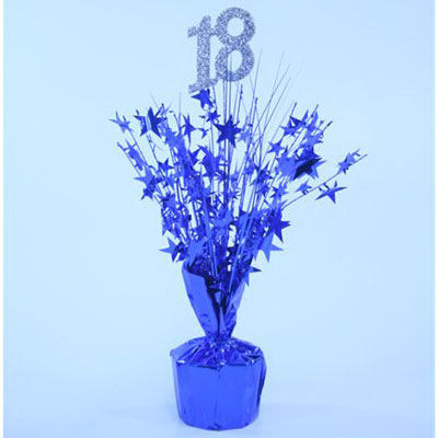 18th Birthday blue centrepiece