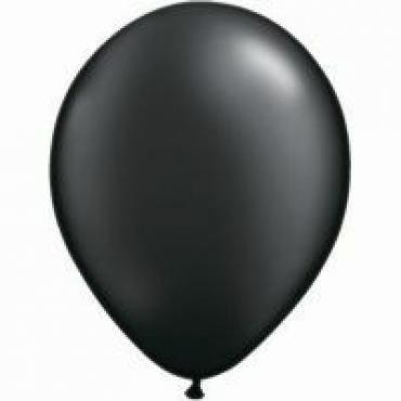 28cm Black Metallic Latex Balloons
