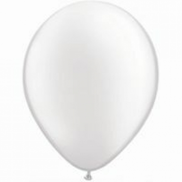 28cm Metallic Latex White Balloons