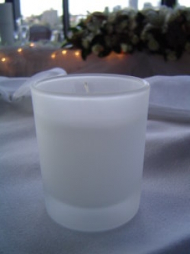 small frosted Glass with Candle ( 12 )