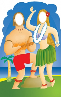 Hawaiian Couple Cutout