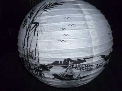 14 inch river and palm tree lantern ( 10 )
