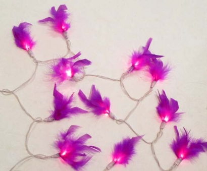 Purple feather string light