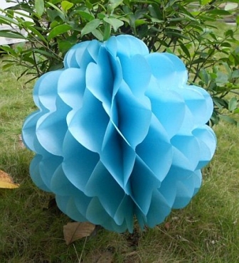 Light Blue Honeycomb Puff Ball 40cm