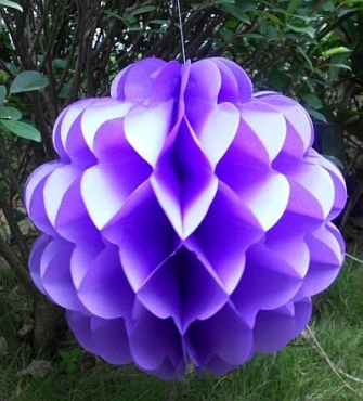 Purple Honeycomb Puff Ball 40cm